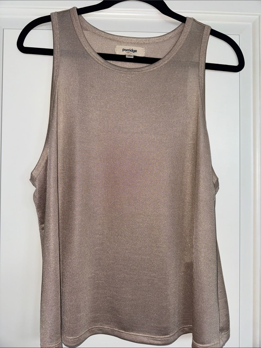 Porridge Metallic Taupe Scoop Neck Tank - Women's